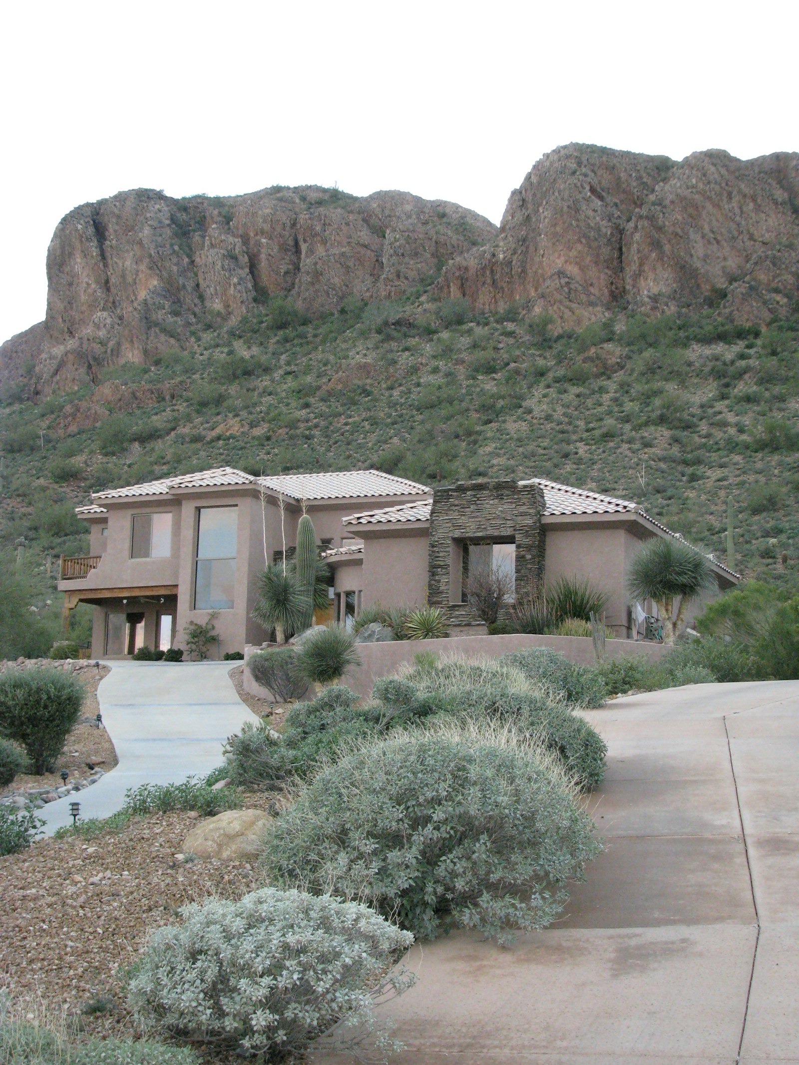 Arizona desert home with rock formations