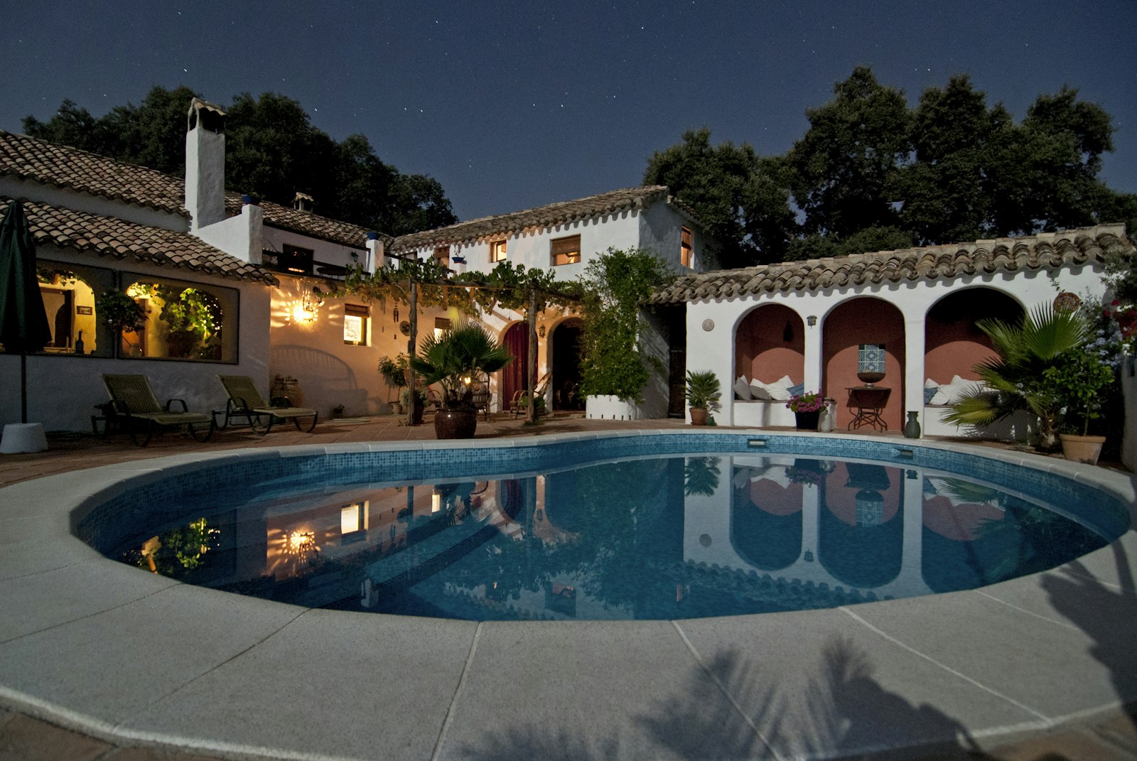 Luxury home with a backyard pool