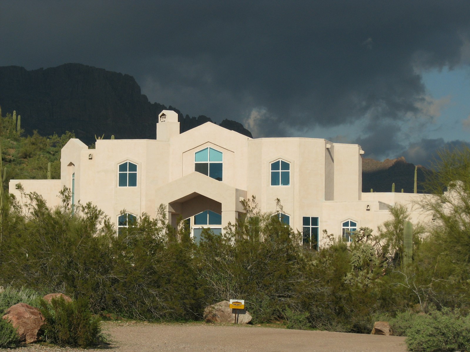 White stucco home in the Sonoran Desert