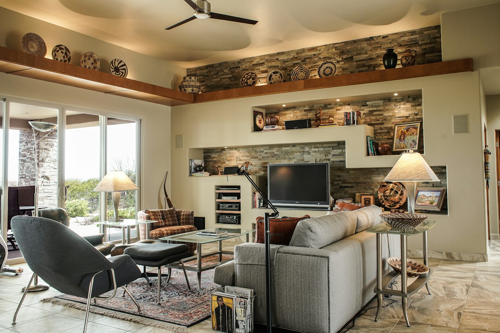 Southwest contemporary living room