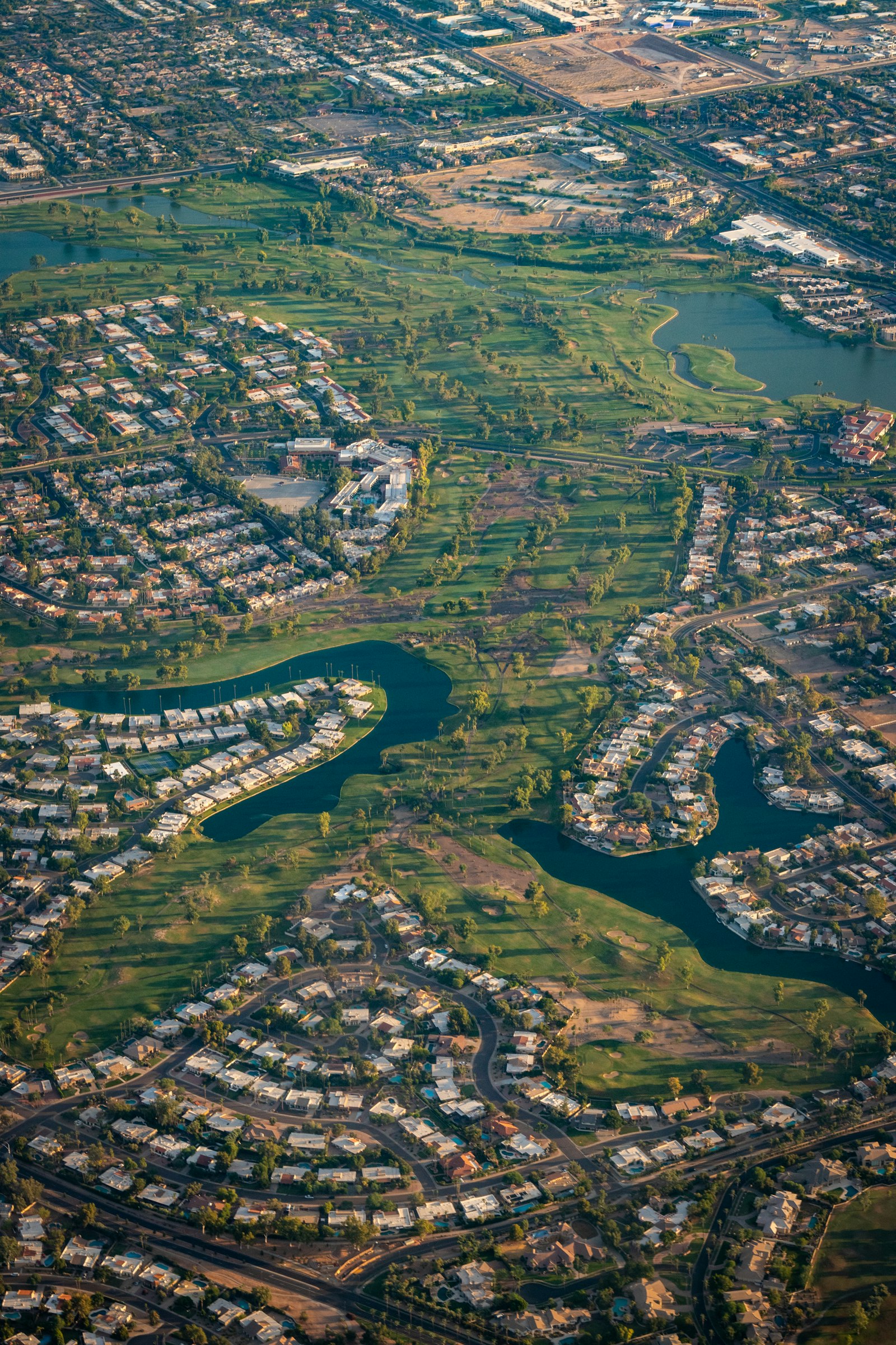 Aerial view of a Scottsdale golf course community